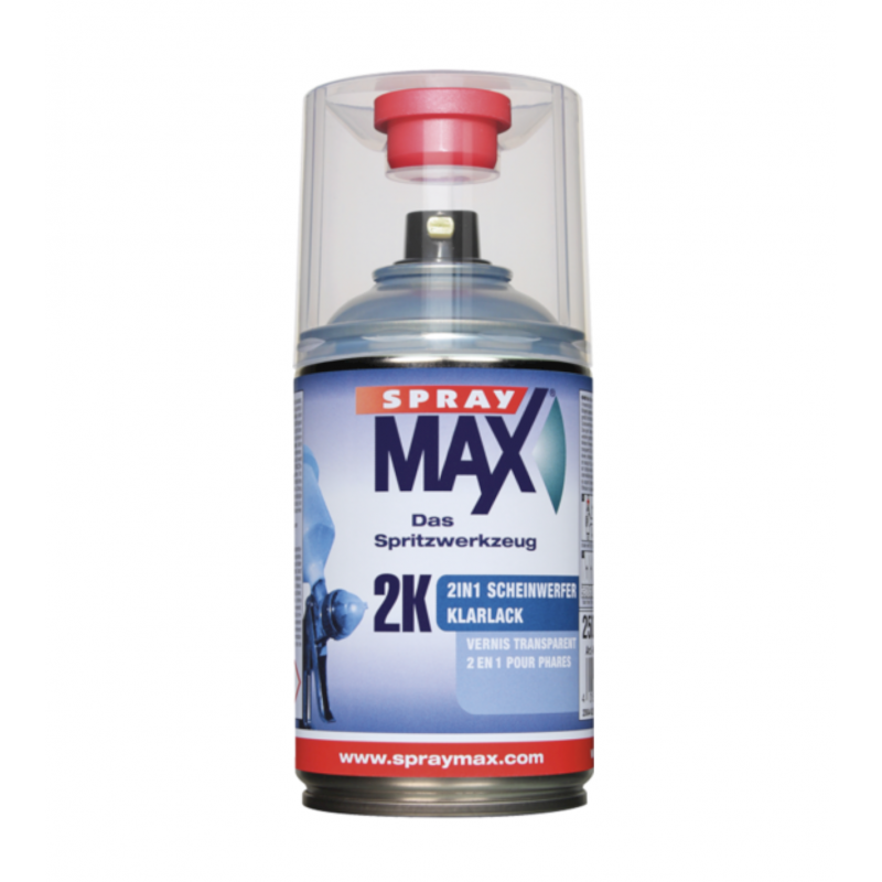 Vernis carrosserie bi composant polyuréthane Spray Max 2K brillant 400ml