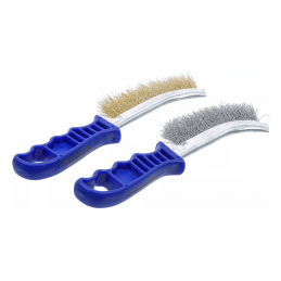 Jeu de 2 brosses à fils en acier et laiton 260 mm