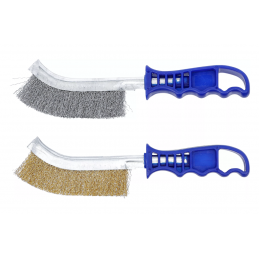 Jeu de 2 brosses à fils en acier et laiton 260 mm