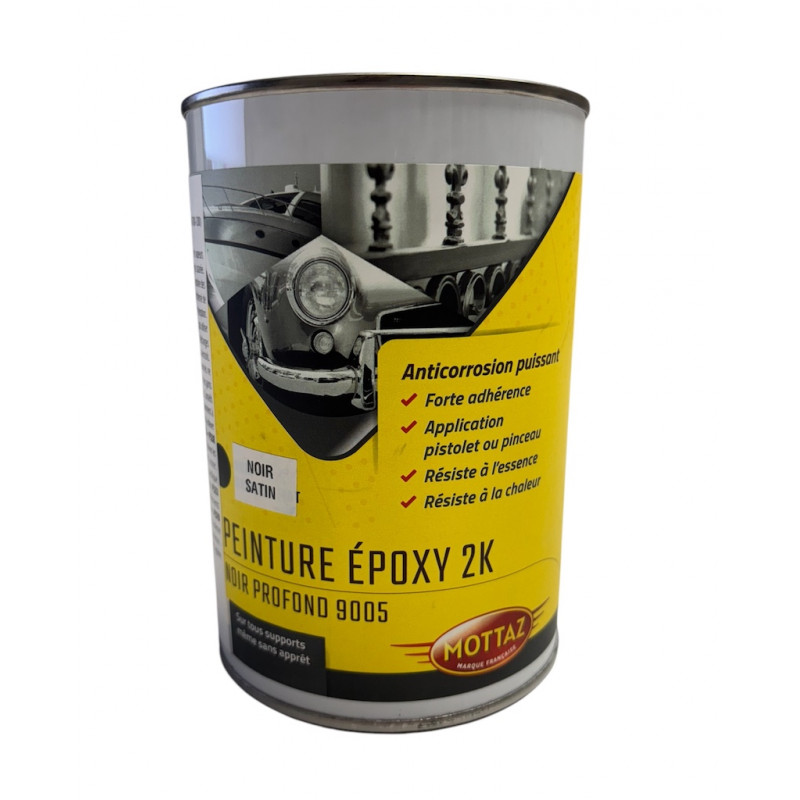 Peinture époxy noir Satiné 2K 1 litre Peinture époxy noir Satiné 2K 1 litre