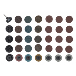 Jeu de disques/plateaux abrasifs  type roloc Ø 50 mm 35 pièces