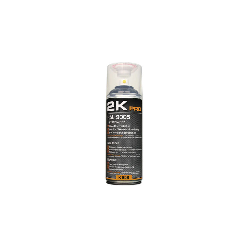 Peinture aérosol 2K PRO brillant RAL 9005 noir 400 ml