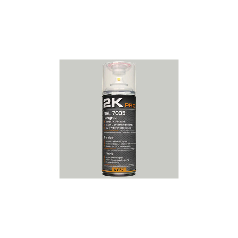 Peinture aérosol 2K PRO brillant RAL 7035 gris clair 400 ml