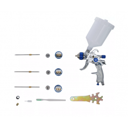Pistolet à peinture pneumatique avec 3 buses de 1,4 - 1,7 - 2,0 mm