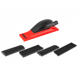 Bloc de ponçage avec 4 plateaux interchangeables et système d'aspiration