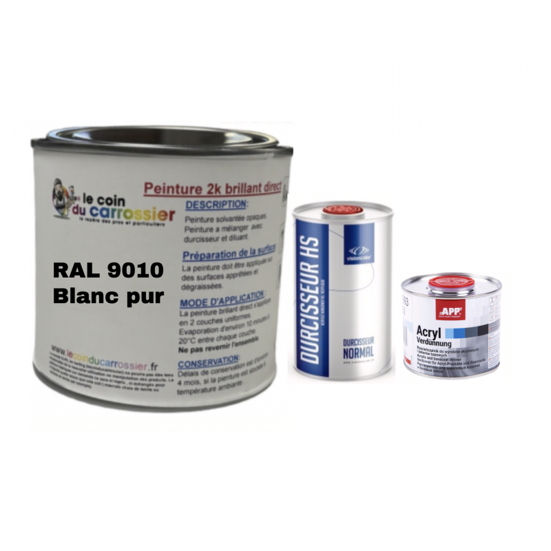Kit peinture RAL 9010 6Kg blanc pur