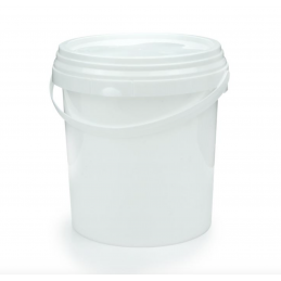 8 seau plastique 1 litre blanc avec couvercle