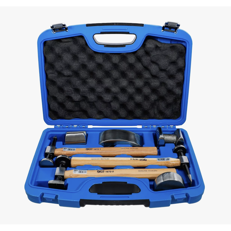 Mallette de tas et marteaux de carrosserie 7 pièces