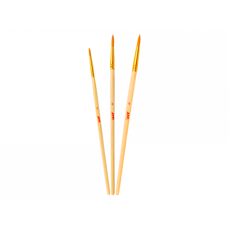 Lot de 3 pinceaux ronds